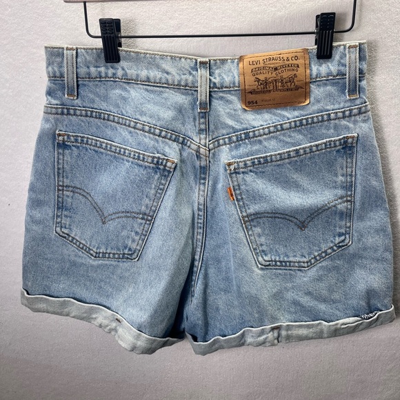 Levi’s VTG 954 Regular Fit Denim Jean Shorts Womens 11 Jr Orange Tab 12/95 2131 - Picture 7 of 9